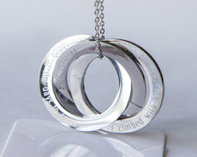 Load image into Gallery viewer, Personalized Scripture Rings Necklace, Custom Christian Steel Russian