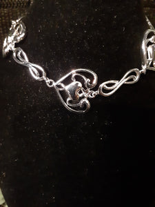 925 Sterling Silver Heart Earrings and Bracelet set