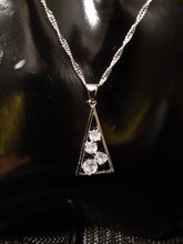 Load image into Gallery viewer, 925 Sterling Silver Triangle Necklace and Earrings set