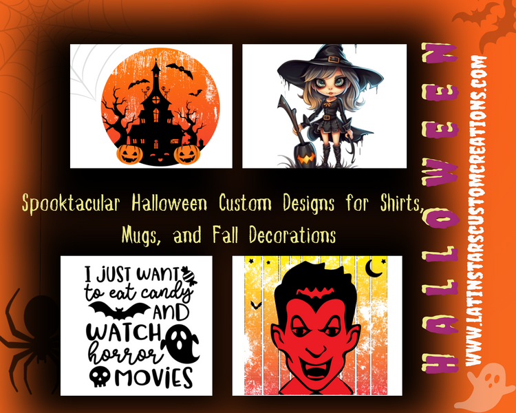 Spooktacular Halloween Custom Designs for Shirts, Mugs, and Fall Decorations