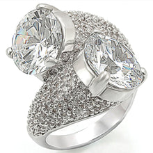 Load image into Gallery viewer, 1W015 Rhodium Brass Ring with AAA Grade CZ in
