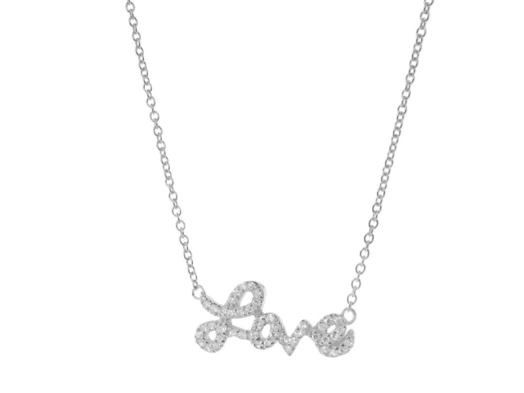 Sparkling Cursive Love Necklace