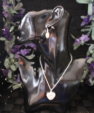 Load image into Gallery viewer, 925 Sterling Silver Hollowed Out Heart and Earrings set