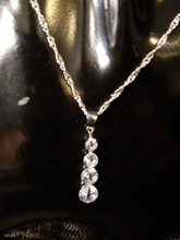 Load image into Gallery viewer, 925 Sterling Silver Pendant Necklace and Stud Earrings - Clear