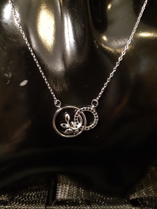 925 Sterling Silver 2 Circles Necklace