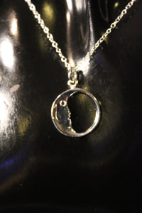 925 Sterling Silver Half Moon Pendant Necklace