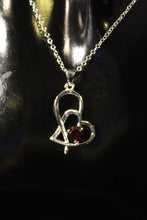 Load image into Gallery viewer, 925 Sterling Silver Heart with Red Stone Necklace