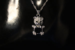925 Sterling Silver Teddy Bear Necklace and Earrings set