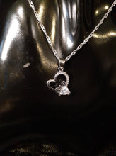 Load image into Gallery viewer, 925 Sterling Silver &quot;Love&quot; Heart with Diamond Necklace and Earrings set