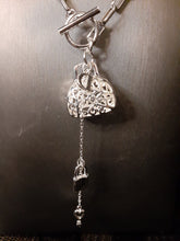 Load image into Gallery viewer, 925 Sterling Silver Purse, Lock, Key Necklace and Bracelet set