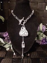 Load image into Gallery viewer, 925 Sterling Silver Purse, Lock, Key Necklace and Bracelet set