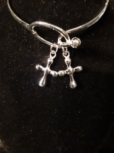 925 Sterling Silver Cross Necklace, Earrings and Bracelet set