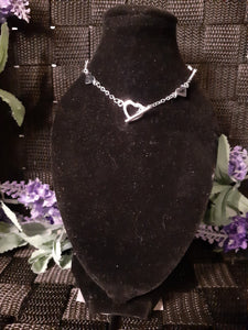 925 Sterling Silver Hearts Necklace and Bracelet set