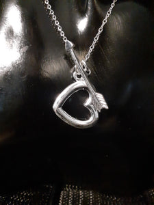 925 Sterling Silver Heart and Arrow Necklace