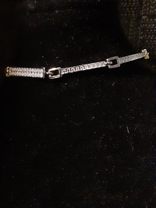 925 Sterling Silver Link Bangle Bracelet