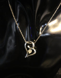 925 Sterling Silver Heart Charm with matching Earrings and Necklace