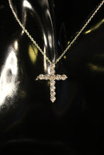 Load image into Gallery viewer, 925 Sterling Silver Cross with Stones Necklace