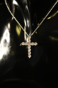 925 Sterling Silver Cross with Stones Necklace