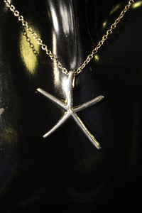 925 Sterling Silver Starfish Pendant and Necklace