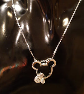925 Sterling Silver Mickey Mouse Necklace