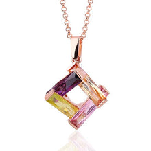 Load image into Gallery viewer, Flaire Necklace in 18K Rose Gold Plated with Swarovski Crystals