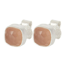 Load image into Gallery viewer, Sterling Silver Rose Chalcedony Ear Tops