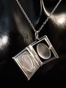 925 Sterling Silver "Book" Locket Necklace