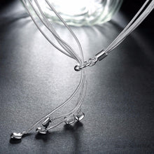 Load image into Gallery viewer, 925 Sterling Silver Long Tassel Five Hearts Necklace