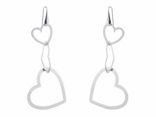 Sterling Silver Lovers Hearts Earrings